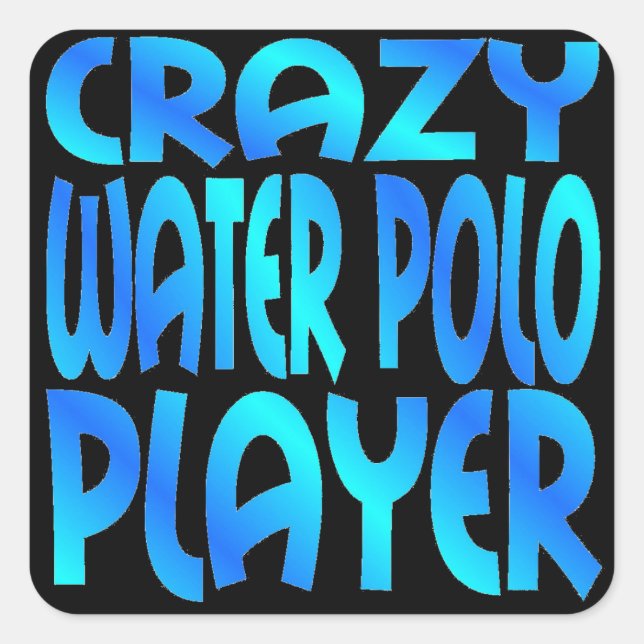 Crazy Vatten Polo Player Fyrkantigt Klistermärke (Framsida)