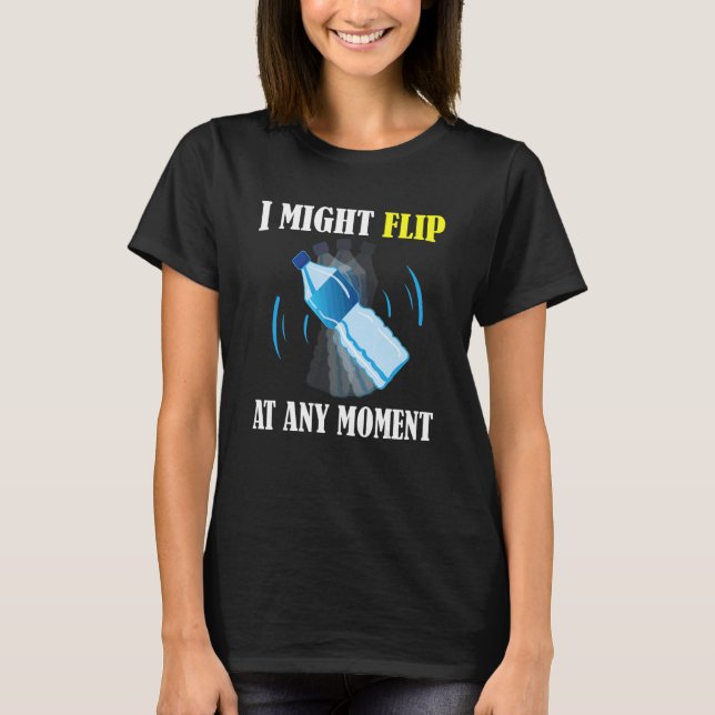 Crazy Vattenflaska Flipping T Shirt (Framsida)