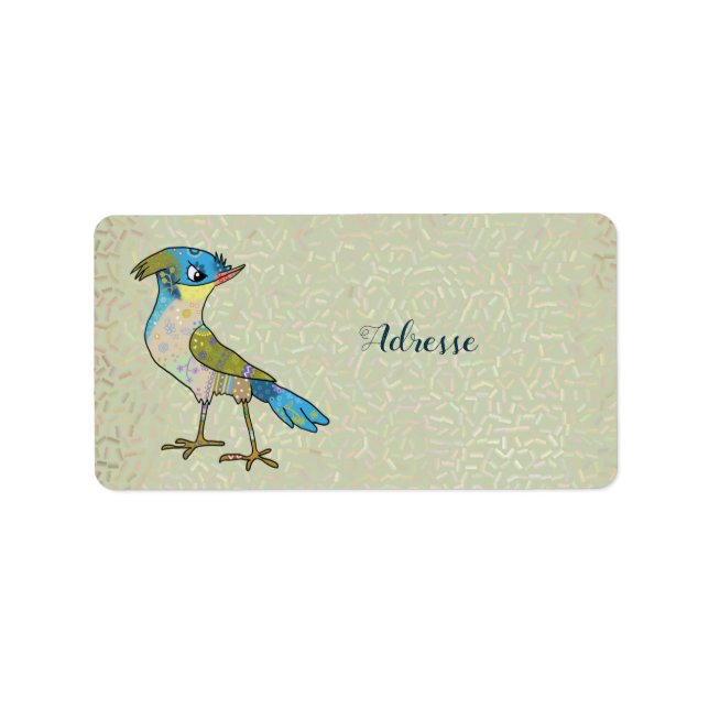 Crazy Vogel Adressetikett (Framsidan)