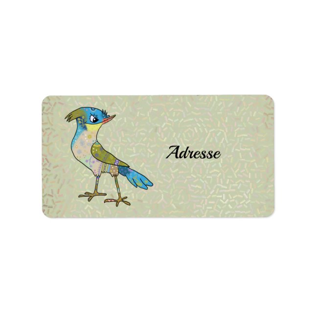 Crazy Vogel Adressetikett (Framsidan)
