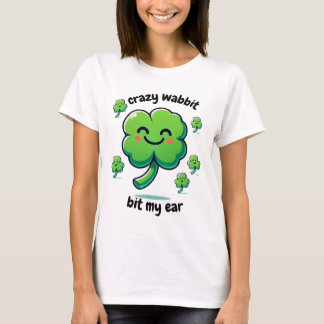 Crazy Wabbit biter min örondesign klöver T Shirt