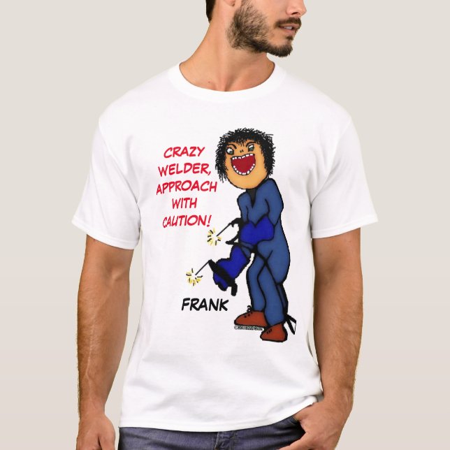 Crazy Welder Tecknad Tee (Framsida)