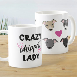 Crazy Whifragment dam Hund älskare Funny text Kaffemugg