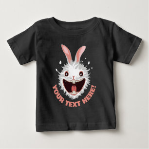 Crazy White Rabbit Ansikte T Shirt