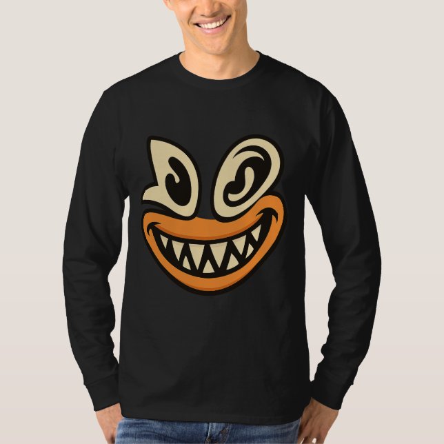 Crazy Wide-Smile Face – Unique Bold Graphic Tee (Framsida)
