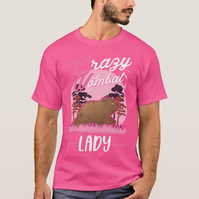 Crazy Wombat Dam Wombat Girl T Shirt (Framsida)