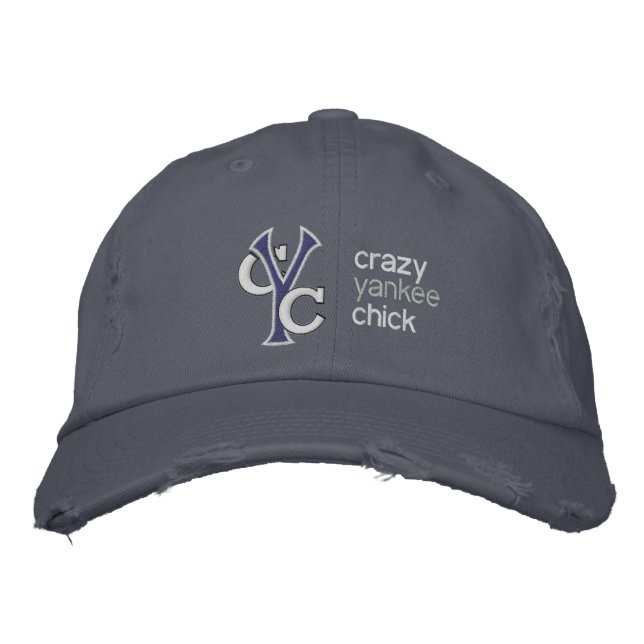 Crazy Yankee Chick hat Broderad Keps (Framsida)