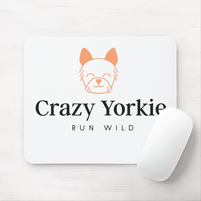 Crazy Yorkie Anpassningsbar Computer Mouse Pad Musmatta (Med mus)