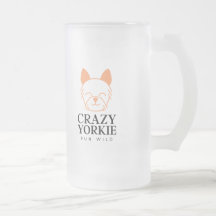 Crazy Yorkie Anpassningsbar Frosted Beer Mugg