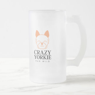 Crazy Yorkie Anpassningsbar Frosted Beer Mugg