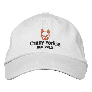 Crazy Yorkie Hat Embroided Baseball Cap Broderad Keps