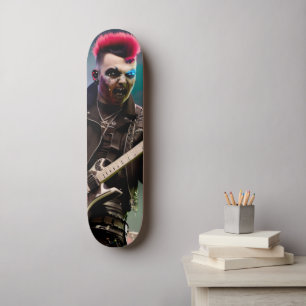 Crazy zombie guitarist mini skateboard bräda 18,5 cm