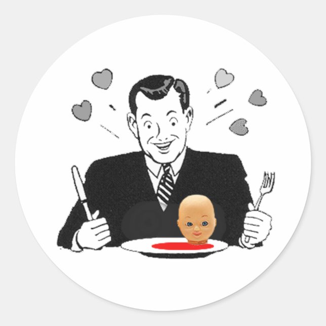 CrazyCannibal Sticker Runt Klistermärke (Framsida)