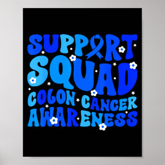 Crc colon cancer awareness support squad blue poster