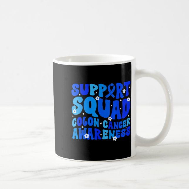 Crc koloncancer medvetenhet stödgrupp blå kaffemugg (Höger)