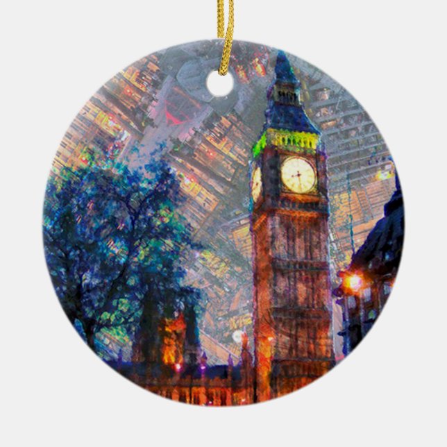 Crcle Ornament-Big Ben Julgransprydnad Keramik (Framsidan)