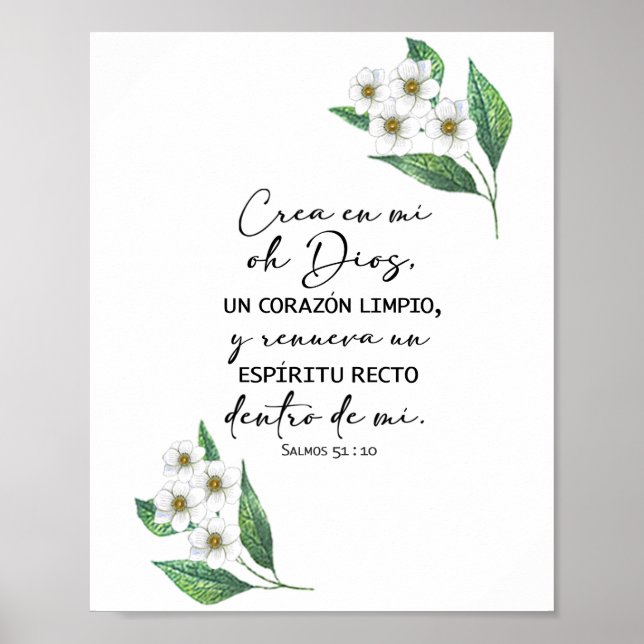 Crea en mi oh Dios, salmos 51 Póster Poster (Framsidan)