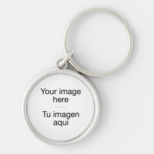 Crea tu llavero personalizado con foto en blanco rund silverfärgad nyckelring (Framsidan)