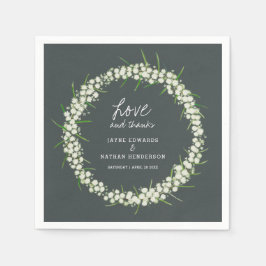 Cream acacia vår blommor art bröllop napkins pappersservett