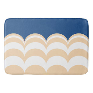 Cream and White Scallops Anpassningsbar Bath Mat Badrumsmatta