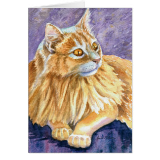 Cream Angora Cat Hälsningskort