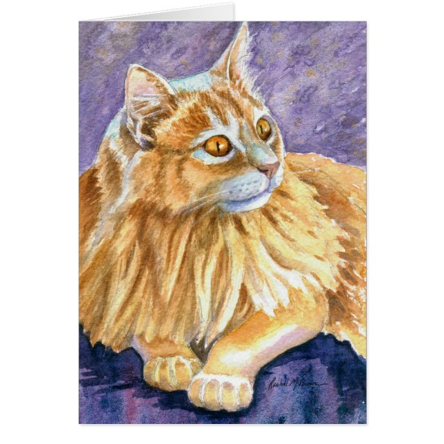 Cream Angora Cat Hälsningskort (Framsidan)