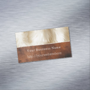 Cream Animal Päls Brown Southwest Cowhide Magnetiska Visitkort
