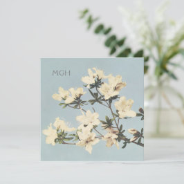 Cream Azalea Flowers Monogram Tack Kort