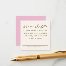 Cream Baby Shower Diaper Raffle Entry Card Tilläggskort