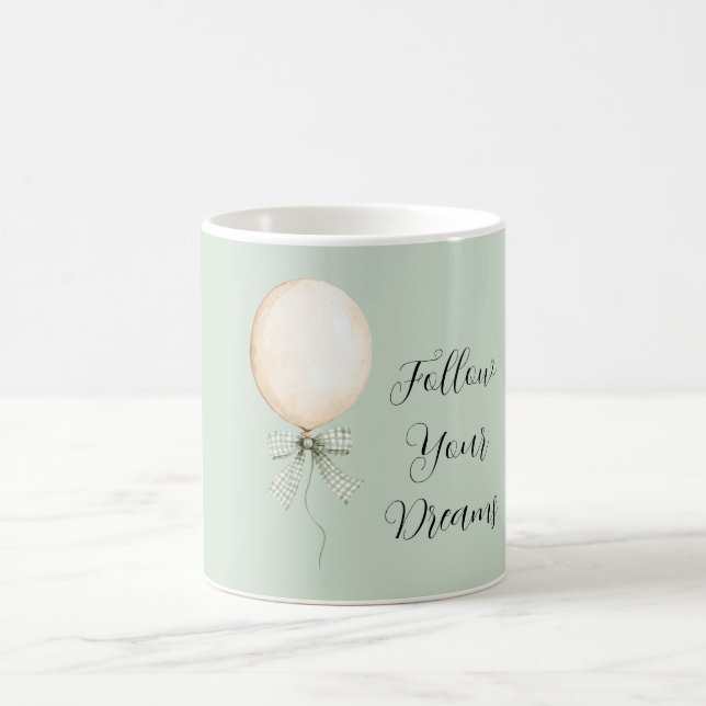 Cream Balloon Mint Bow Dreams Kaffemugg (Center)