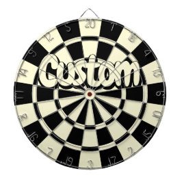 Cream Beige And Black Customizable Text Darttavla