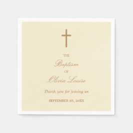 Cream Beige Baptism Party Napkins Pappersservett