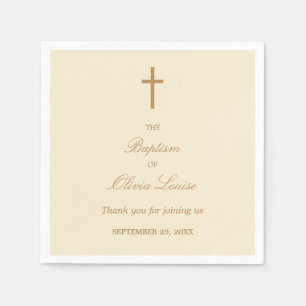 Cream Beige Baptism Party Napkins Pappersservett