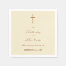 Cream Beige Christening Party Napkins Pappersservett