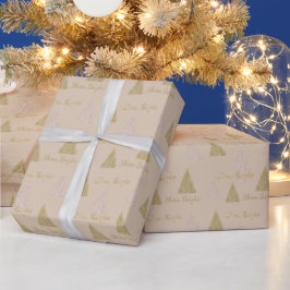 Cream Beige Guld Glitter Shine Julgranar   Presentpapper