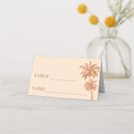 Cream Beige Handflatan Träd Boho Beach Wedding Bor Placeringskort