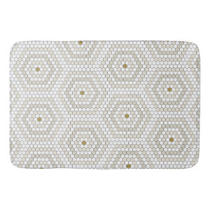 Cream & Beige Hexagon Penny Tile Hex Tile Mönster Badrumsmatta