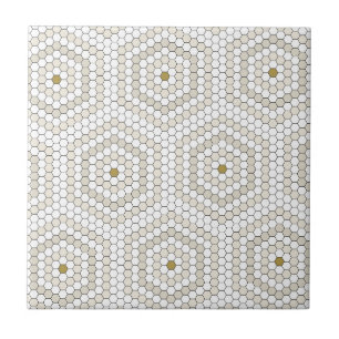 Cream & Beige Hexagon Penny Tile Hex Tile Mönster Kakelplatta