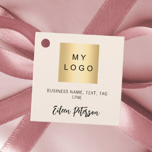 Cream beige namn namnteckning logotyp märkre gåvor etiketter