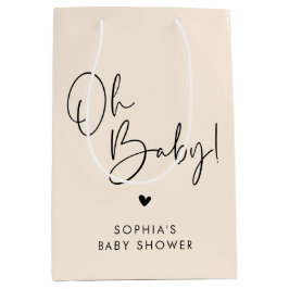 Cream Beige Oh Baby Modern Boho Baby Shower