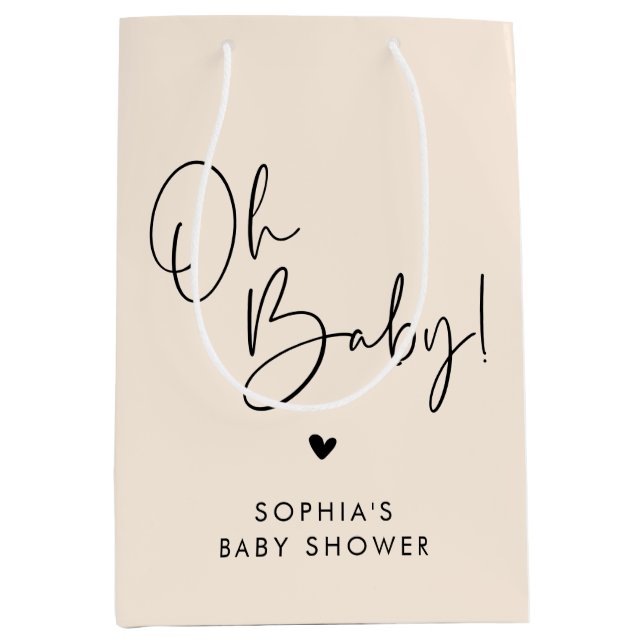 Cream Beige Oh Baby Modern Boho Baby Shower (Framsidan)