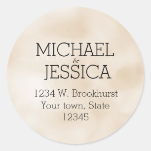 Cream Beige Personlig Classic Round Sticker Runt Klistermärke