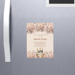 Cream beige ro bubLY brunch Möhippa Magnetisk Inbjudningskort