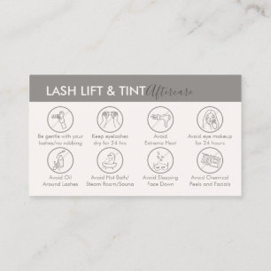 Cream Beige Tan-eftervård för Lash Hiss och Tint Visitkort
