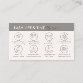 Cream Beige Tan Eftervård för Lash Lift och Färgni Visitkort