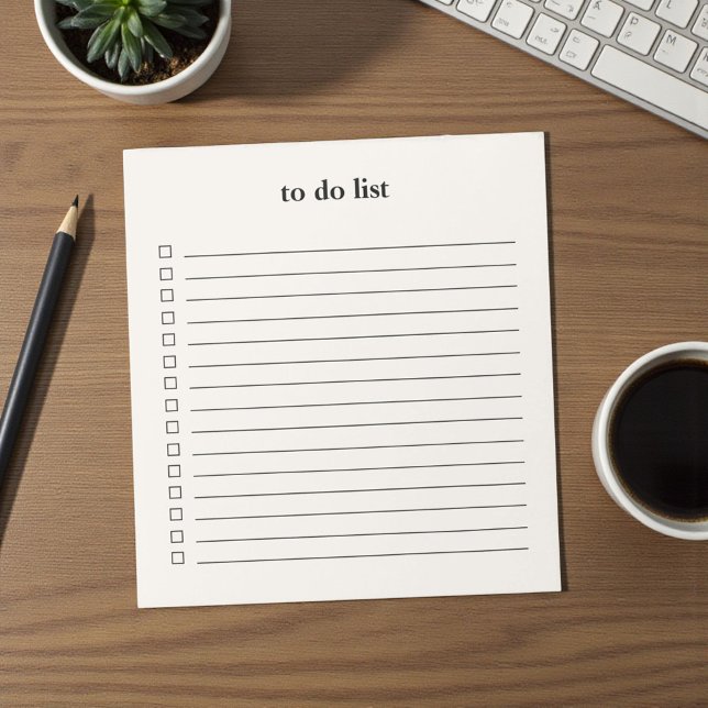 Cream Beige To Do List Minimalist Teacher Simple Anteckningsblock (Cream Beige To Do List Minimalist Teacher Simple Notepad)