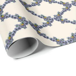 Cream bird and flower trellis wrapping paper presentpapper