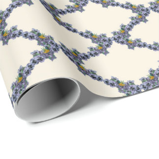 Cream bird and flower trellis wrapping paper presentpapper