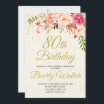 Cream Birthday 80th Birthday Inbjudningar<br><div class="desc">Cream Birthday 80th Birthday Bjud Bjud in Cream Birthday 80th Birthday Bjud Blockera Cream Birthday 70th Birthday Bjud Bjud in en speciell milstolpe med detta vackra ro botaniska födelsedagsfest inbjudan som har blommigt gräns på vardera sidan av den elegant placerade Blommigt. Färg omfattar blekens rosa, djup burgundröd och plommon blandad...</div>