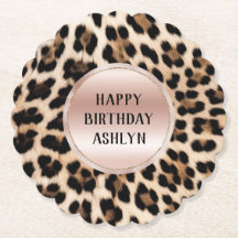 Cream Black Brown Leopard Rosa Birthday